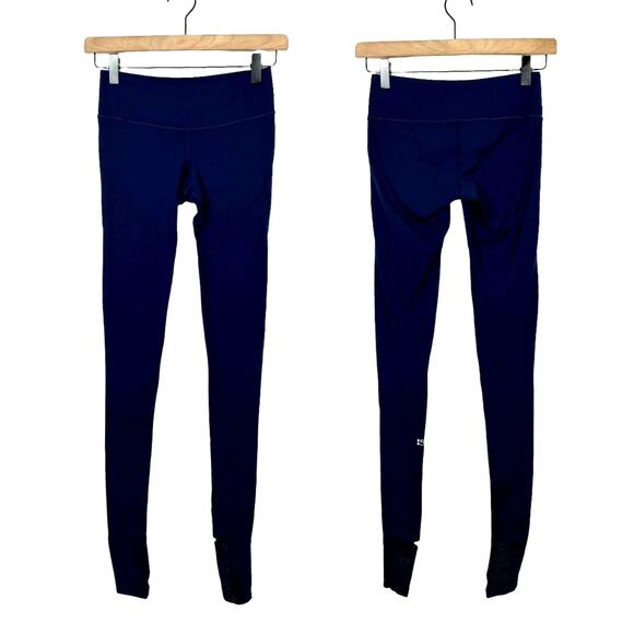 Splits59 Womens Navy Blue Mid Rise Tendu Grip Performance Stirrup Leggings - Picture 4 of 12